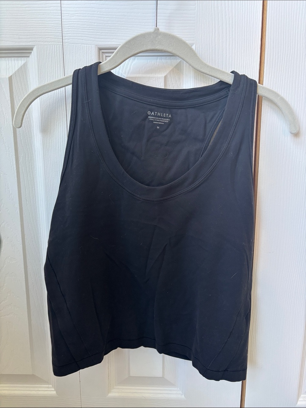 Athleta Black Scoop Crop Tank Top